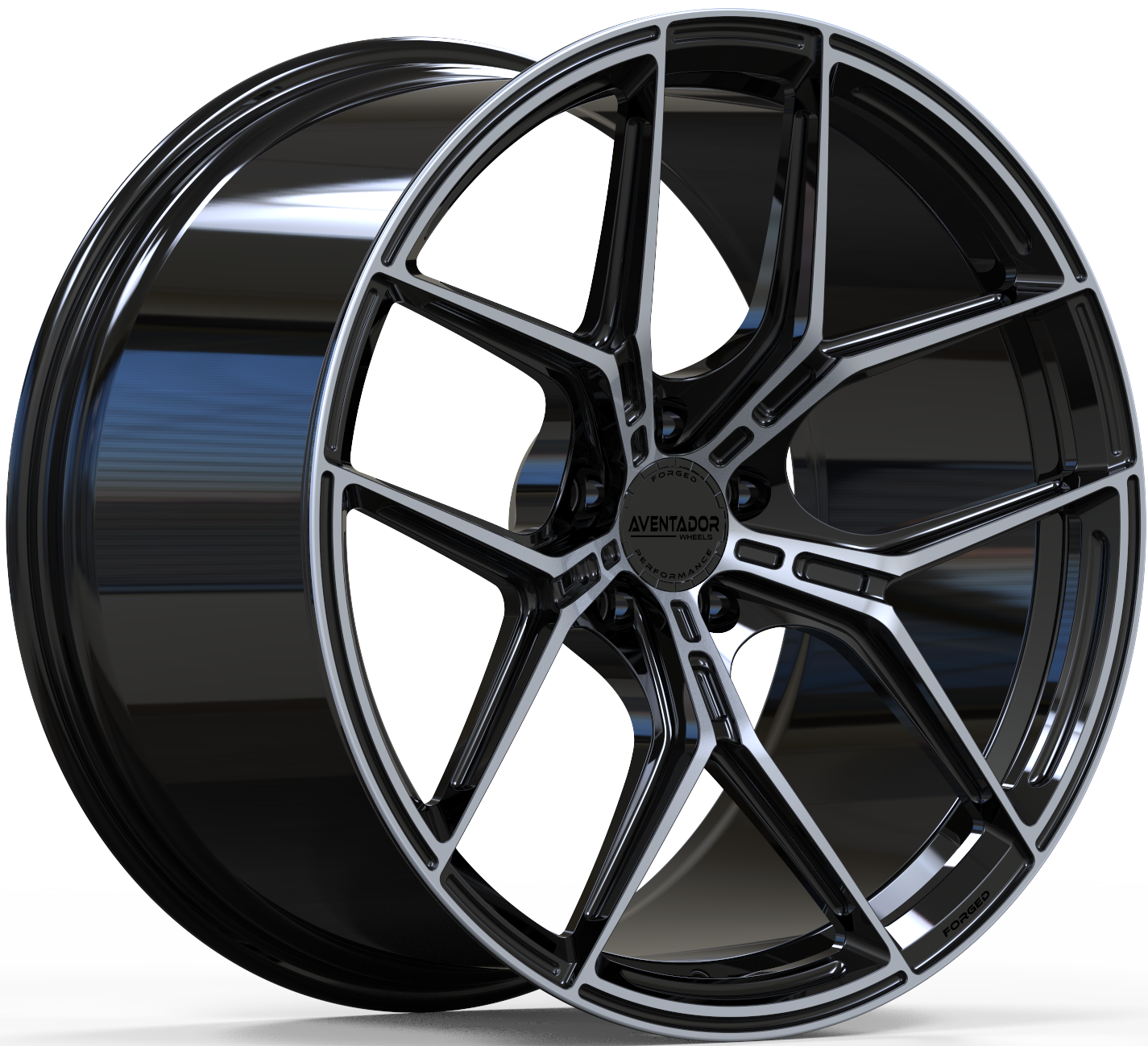 Aventador Wheels Forged Apex Black Gloss Polished