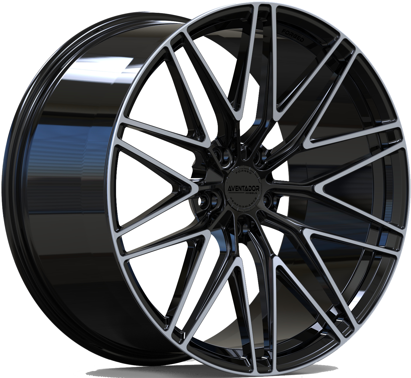 Aventador Wheels Forged Vantage Black Gloss Polished