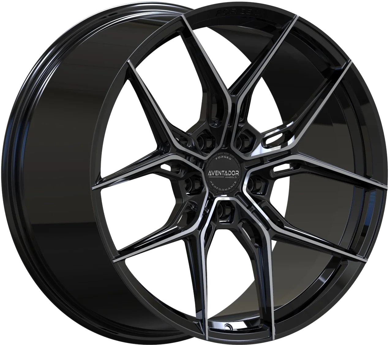 Aventador Wheels Forged Bullet Black Gloss Polished