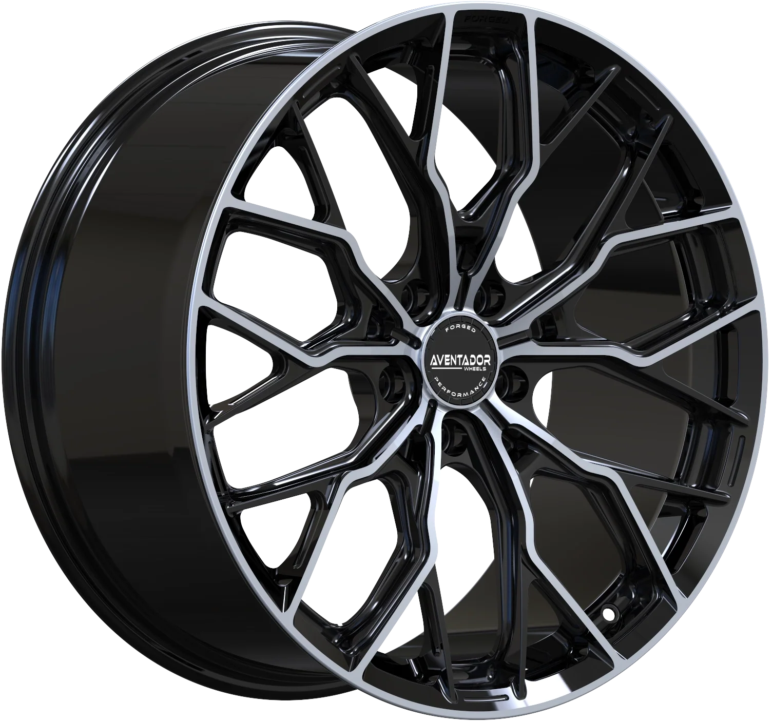 Aventador Wheels Forged Ghost Black Gloss Polished