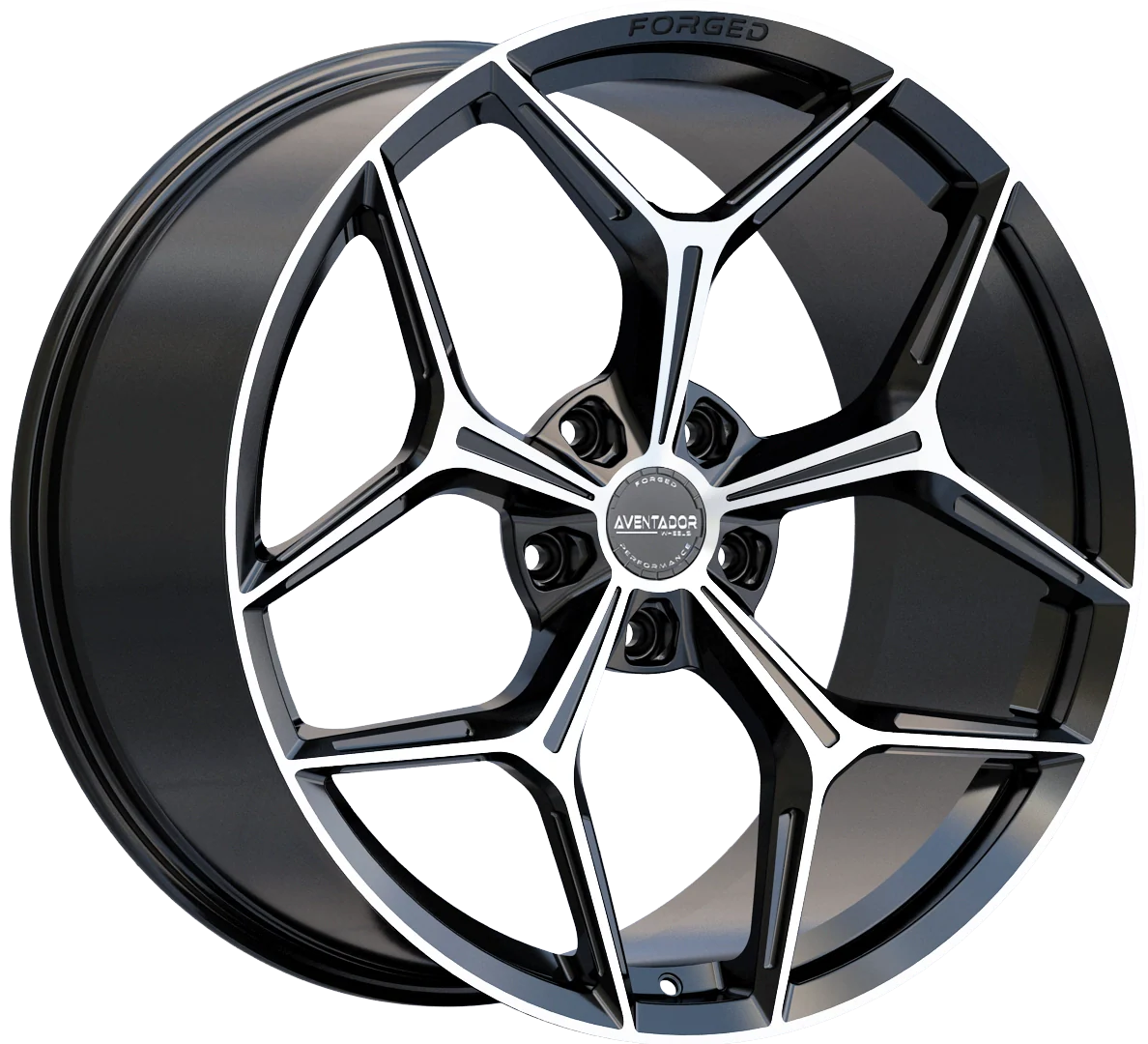 Aventador Wheels Forged Revolution Y Black Gloss Polished