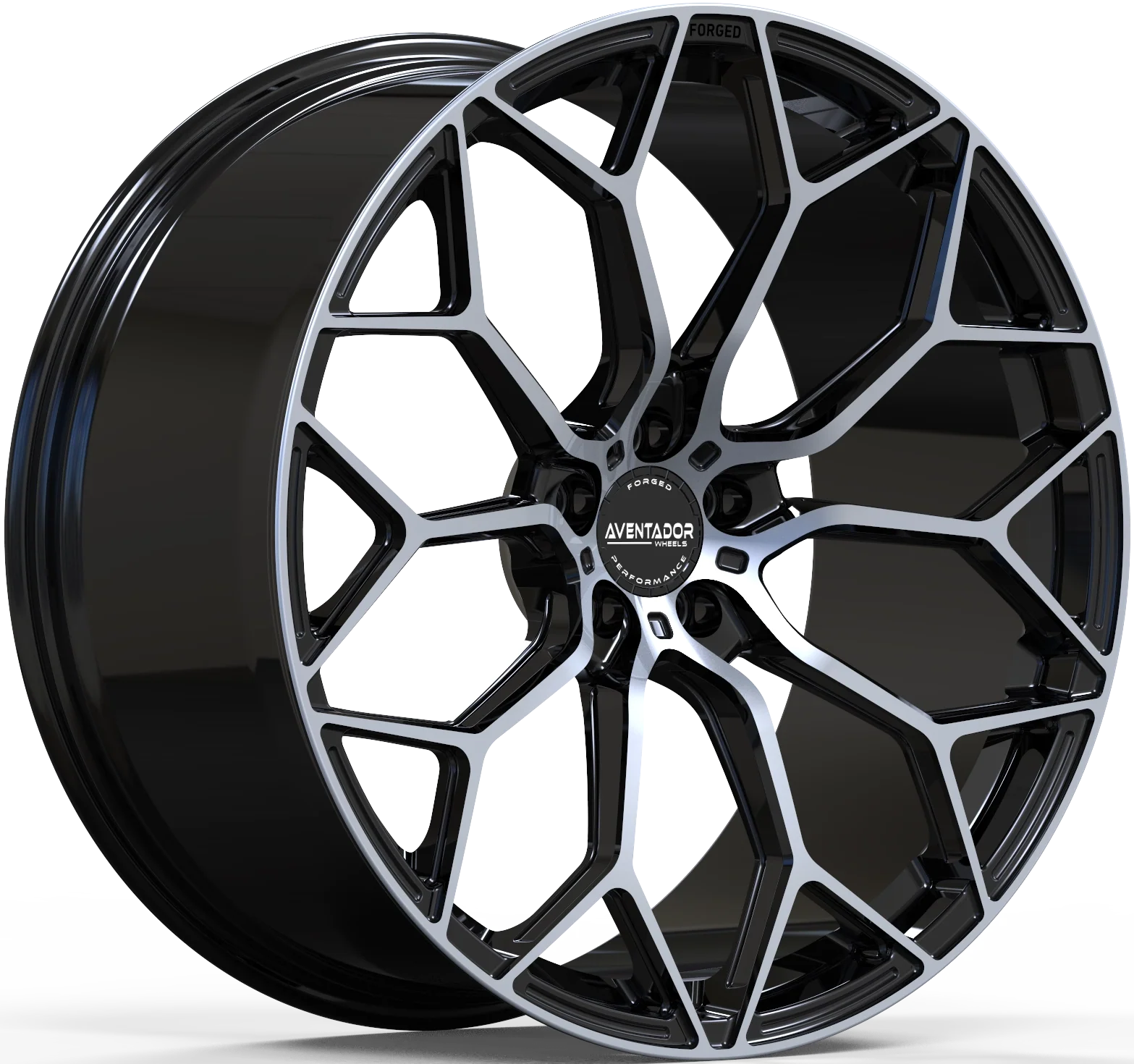 Aventador Wheels Forged Titan Black Gloss Polished